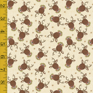 Benartex White Christmas: Reindeer Portrait - Cream #26-4942