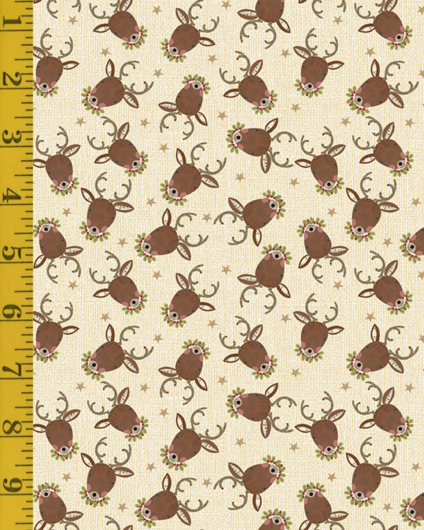 Benartex White Christmas: Reindeer Portrait - Cream #26-4942