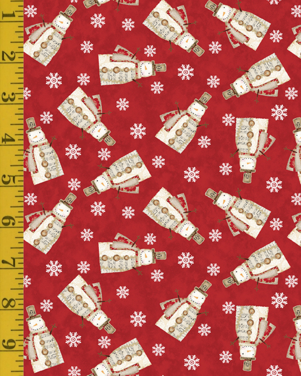 Benartex White Christmas: Musical Snowman - Red #26-4944