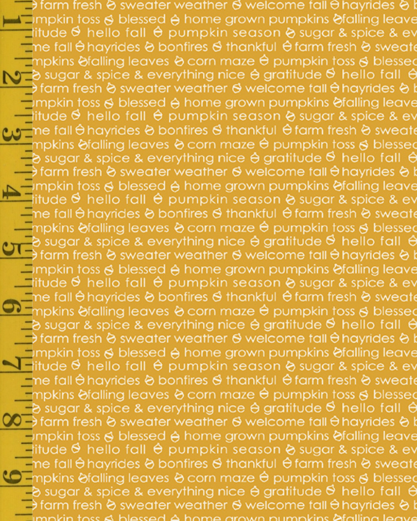 Benartex Hello Pumpkin: Autumn Sentiment - Gold #26-4946