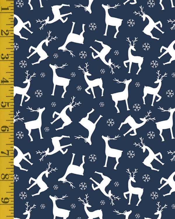 Benartex Nordic Cabin: Nordic Cabin Deer - Navy #26-4962